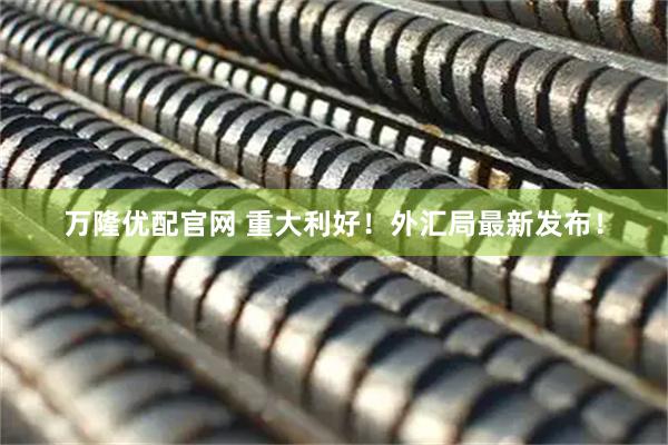 万隆优配官网 重大利好！外汇局最新发布！
